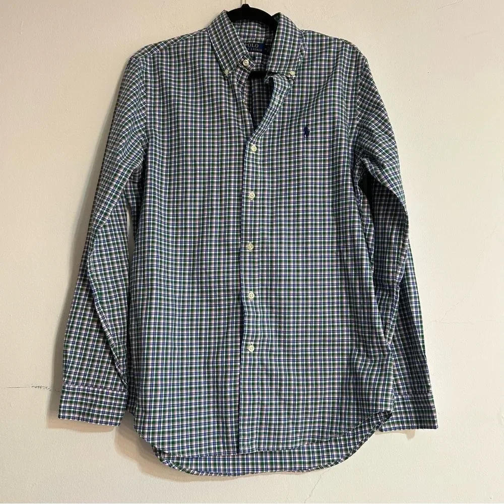 Polo Ralph Lauren Plaid Classic Fit Sport Button Down Shirt Size Medium